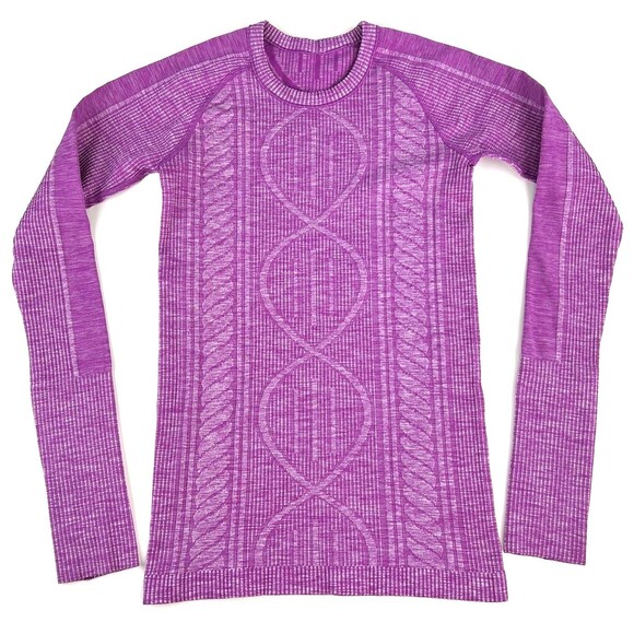 Lululemon Rest Less Pullover Stretch Top Heathered Ultra Violet Purple Womens 4 - Picture 1 of 9